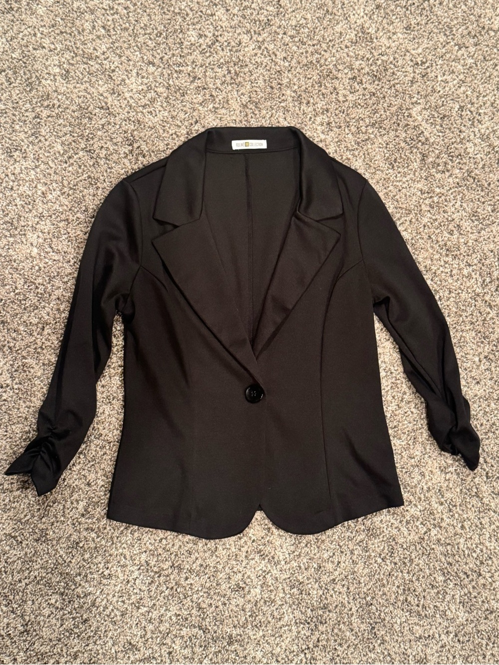 Women's Black Single-Button Notch Lapel Blazer